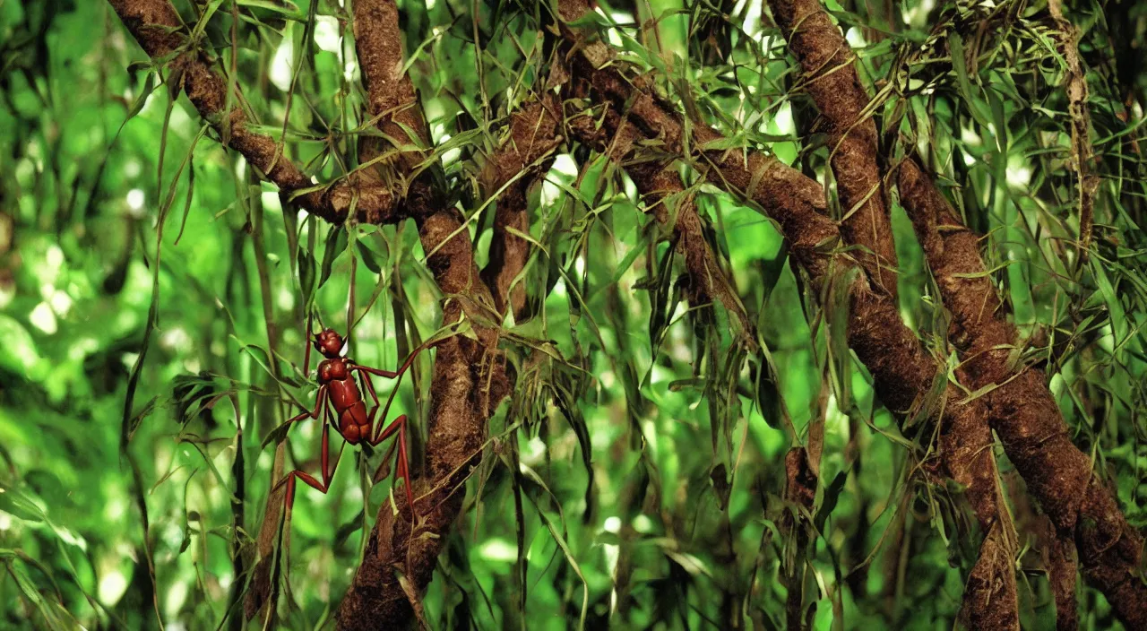 Image similar to incredible ant human in the jungle, by the best photographer of national geographic, scientific photo, hight quality, realistic light, kodachrome 6 4, hiperdetailed