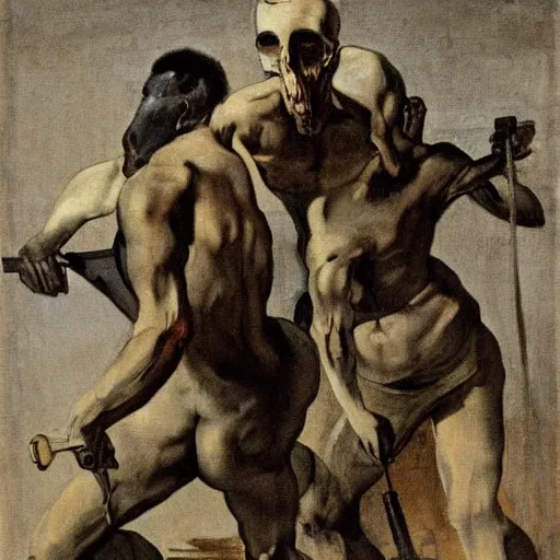 Image similar to cyborgs by theodore gericault