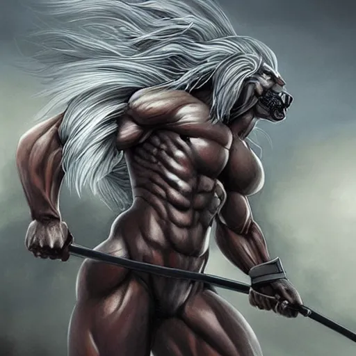 Prompt: a musclebound anthropomorphized horse with a magnificently muscular physique wearing a tight kevlar battle outfit while protecting a facility, long white hair, equine, anthro art, furaffinity, highly detailed, digital painting, artstation, sharp focus, concept art, illustration, art by artgerm, greg rutkowski, wlop