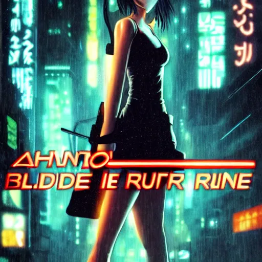 Image similar to an anime cute girl in blade runner 2047