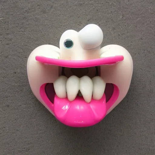 Prompt: chatter teeth toy, crazy tongue