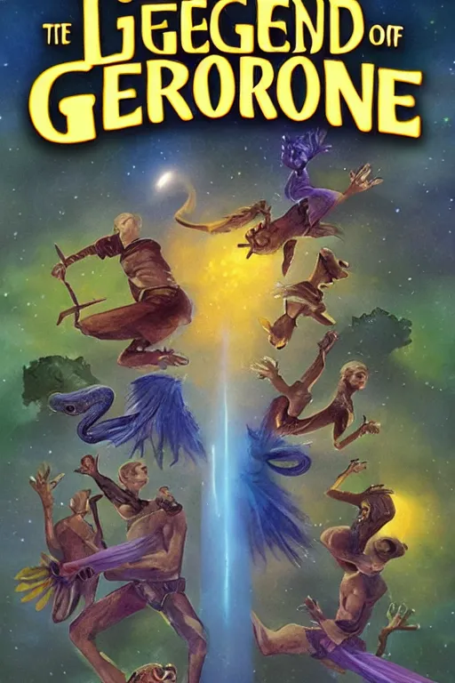 Image similar to the legend of the geckronome book cover, fantasy book