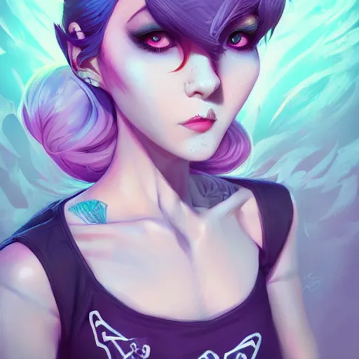 Prompt: a portrait of a beautiful punkrock girl, art by lois van baarle and loish and ross tran and rossdraws and sam yang and samdoesarts and artgerm, digital art, highly detailed, intricate, sharp focus, Trending on Artstation HQ, deviantart, unreal engine 5, 4K UHD image