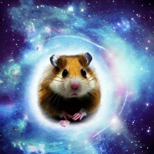 Image similar to the secret of the universe is a hamster, conceptual art, dreamcore