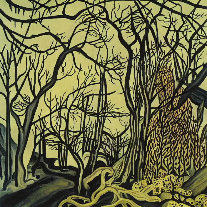 Image similar to charles burchfield art painting