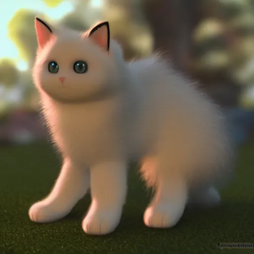 Prompt: an adorable cat dog pokemon. very cute friendly. fluffy. beautiful. digital render.