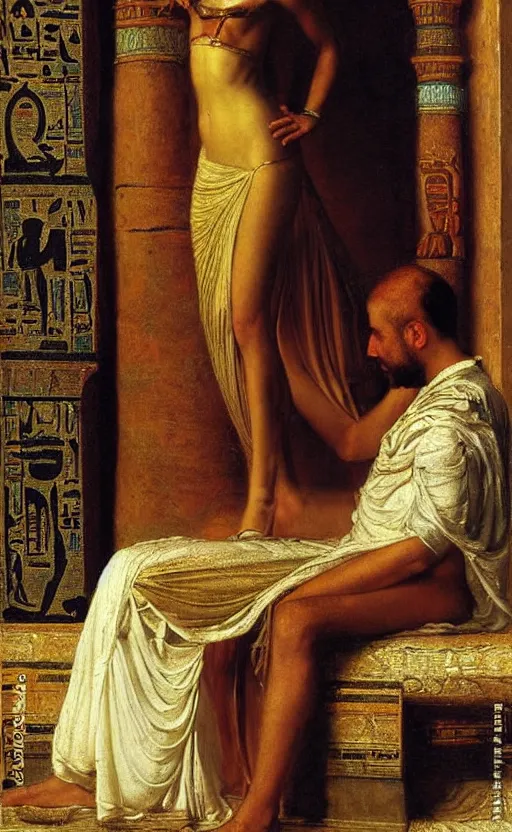 Prompt: egyptian golden age by edward john poynter