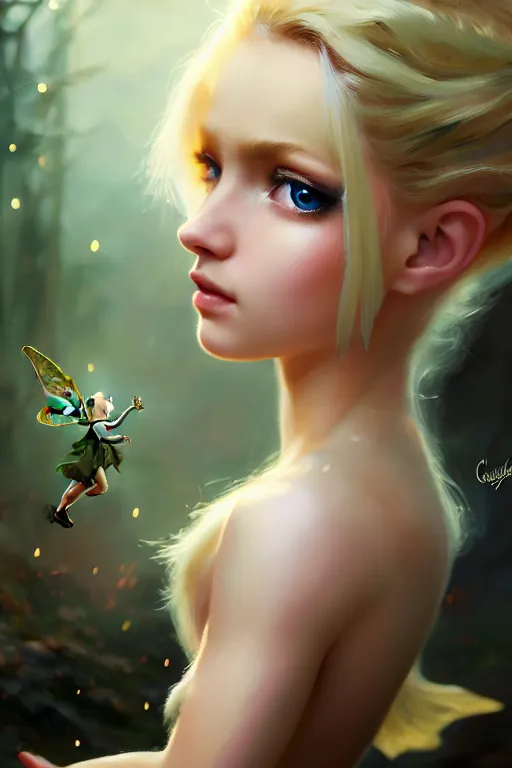 Prompt: cinematic shot of an epic portrait of a cute blonde fairy dressed in military clothes, stylised military clothes, shiny skin, beautiful eyes, beautiful, small details, night setting, realistic poster with volumetric light from craig mallism, artgerm, jeremy lipkin and michael garmash, unreal engine, radiant light, digital art, trends at art station, a masterpiece