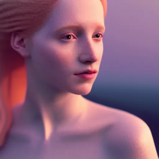 Image similar to photographic portrait of a stunningly beautiful english renaissance female in soft dreamy light at sunset, beside the river, soft focus, contemporary fashion shoot, in a denis villeneuve and tim burton movie, by edward robert hughes, annie leibovitz and steve mccurry, david lazar, jimmy nelsson, extremely detailed, breathtaking, hyperrealistic, perfect face, octane render