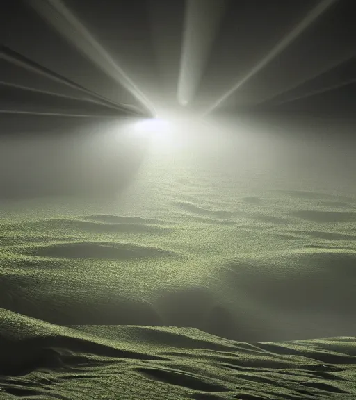 Prompt: the symmetric green cross lights in the artic, volumetric lighting, fog, majestic light, octane render, beauty fog, ethereal glare of the sun, hyperrealistic, epic, masterpiece, by peter zumthor