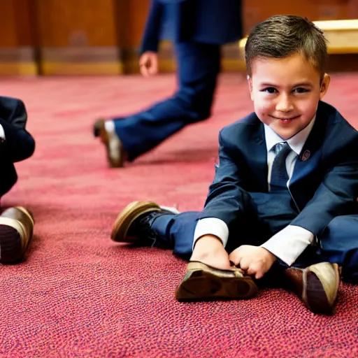 Image similar to children in suits on the floor of the us house of representatives