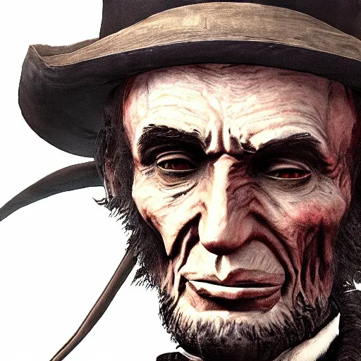 Prompt: abe lincoln in bloodborne. from software. ps 4