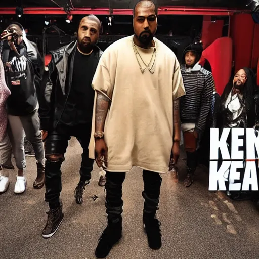 Image similar to kanye west's new album featuring kevin heart