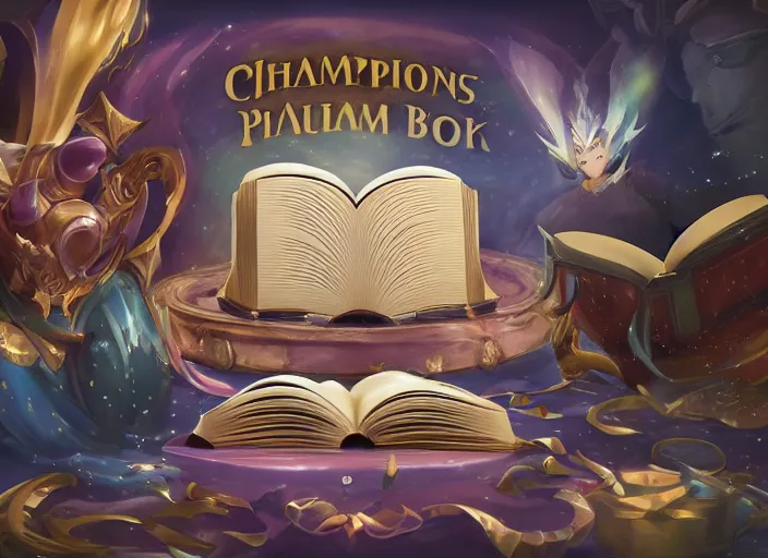 Image similar to champion splashart of a magical book