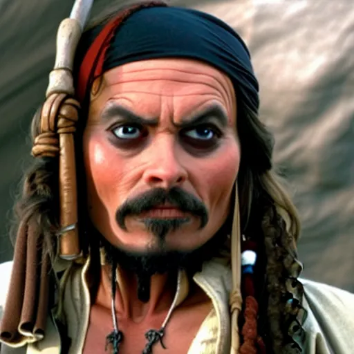 Prompt: mr bean as jack sparrow