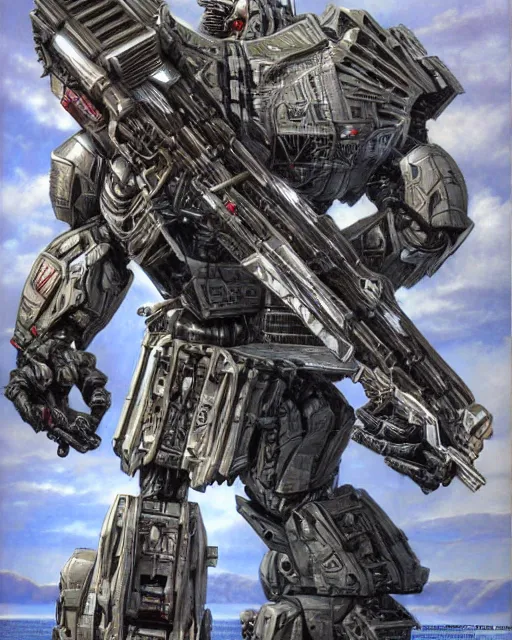 Image similar to megatron by frank franzetta, 4 k, hyper detailed