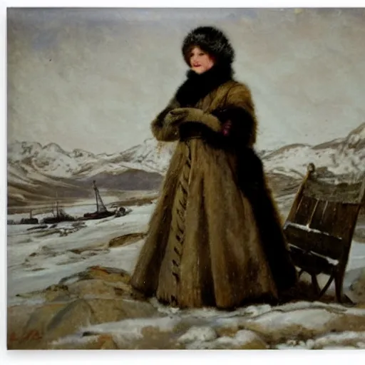 Image similar to female arctic explorer by alfred stevens