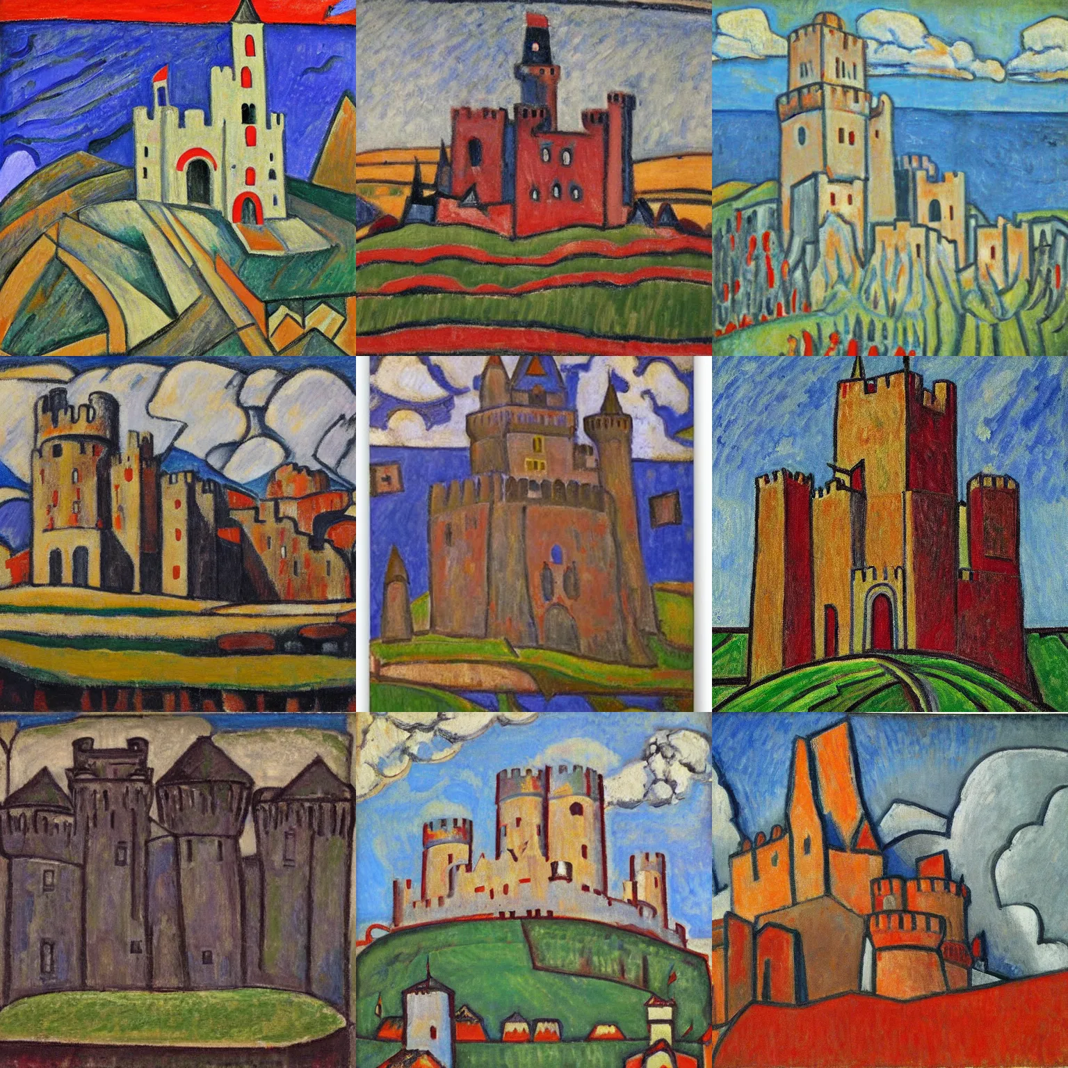 Prompt: medieval castle, by marsden hartley