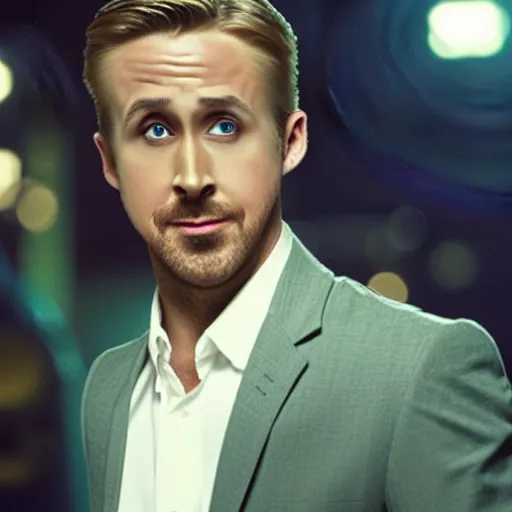 Image similar to Movie still of Ryan Gosling as Pacman