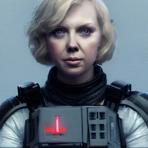 Prompt: portrait of a woman by greg rutkowski, she looks like gwendoline christie, wearing the tactical gear of the corellian confederation, star wars expanded universe, he is about 3 0 years old, highly detailed portrait, digital painting, artstation, concept art, smooth, sharp foccus ilustration, artstation hq