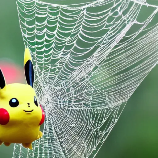 Image similar to a spiderweb Pikachu