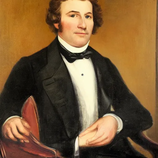 Prompt: official portrait of United States President Morgan Wallen, 1865, Oil on Canvas