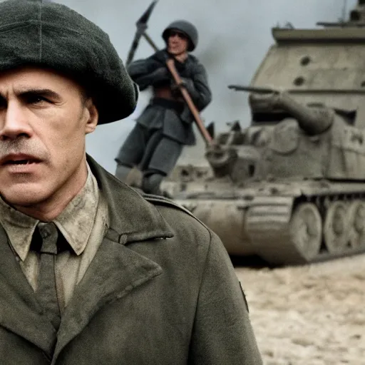 Image similar to Christoph Waltz as the villain in saving private Ryan