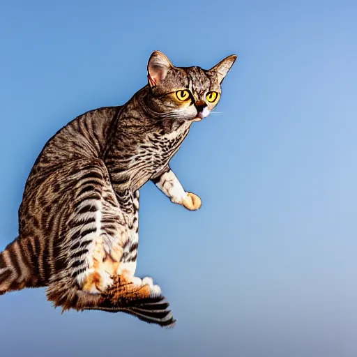 Image similar to a falcon - cat - hybrid, animal photography