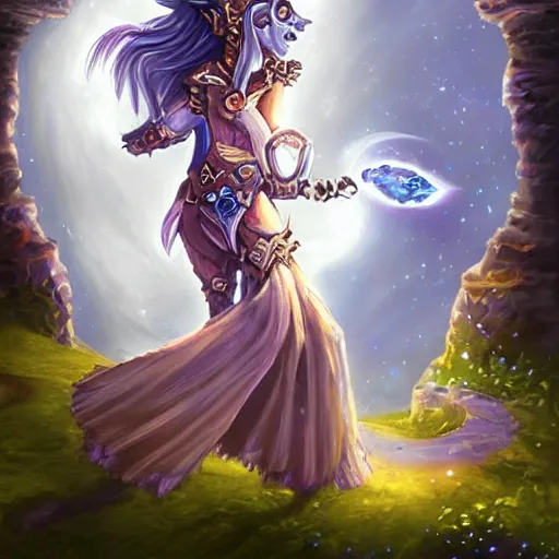 Image similar to moonlight magic spell, hearthstone art style, epic fantasy style art, fantasy epic digital art, epic fantasy card game art