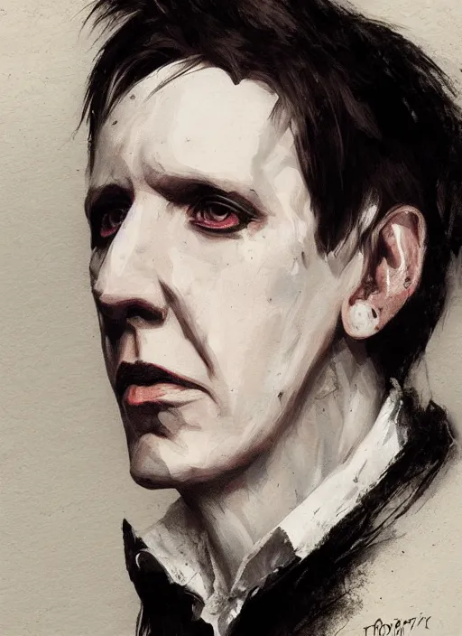 Image similar to hyper realistic portrait of tobias forge, by greg rutkowski,