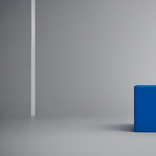 Prompt: blue cube, studio light, white backdrop, octane render