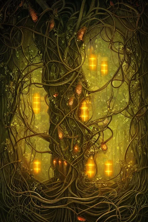 Prompt: a beautiful digital illustration painting of a detailed gothic fantasy fireflies and roots, throne and vines by giorgio de chirico, and david rios ferreira. 8 k resolution trending on artstation concept art digital illustration