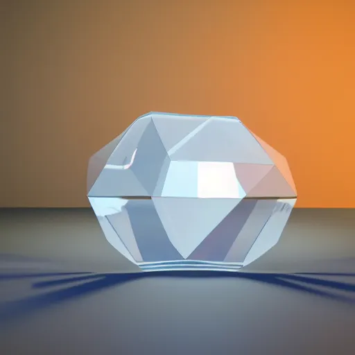 Image similar to 3 d rendering of a transparent prism, caustic projection on the ground, octane renderer, raytracing, 4 k, rtx, cone of light