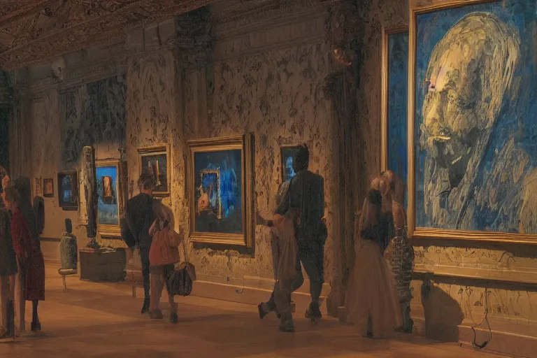 Image similar to an art history of ai art gallery