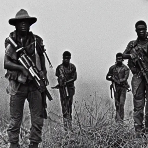 Image similar to film still, Mercenaries in 1967 Congo civil war