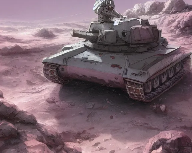 Image similar to a tank on the moon. By Makoto Shinkai, Stanley Artgerm Lau, WLOP, Rossdraws, James Jean, Andrei Riabovitchev, Marc Simonetti, krenz cushart, Sakimichan, trending on ArtStation, digital art.