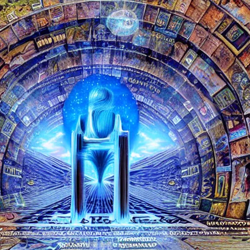 Image similar to the akashic records which is filled with all information recorded thru out all of time and space 4k extremely high quality