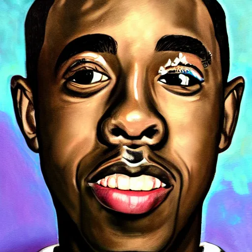 Image similar to a detailed painting of tyler the creator