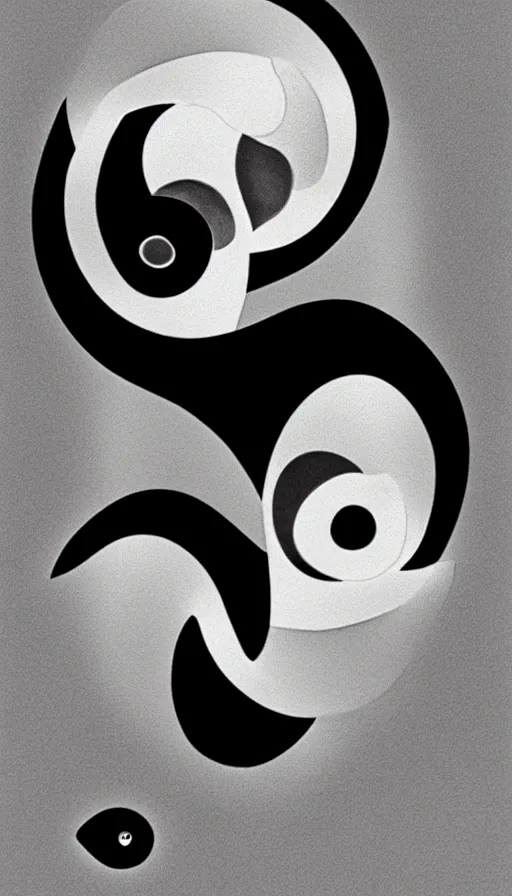Prompt: Abstract representation of ying Yang concept, by schizophrenia patient