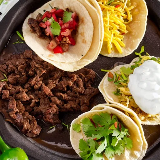 Image similar to fresh, steaming taco, beef taco, stuffed with extras, authentic street taco, sizzling beef