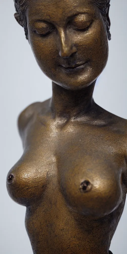 Image similar to detailed photo of an old bronze patina statue of most beautiful woman, full body portrait, various bending poses, photorealism, intricate detail, museum diffuse lighting