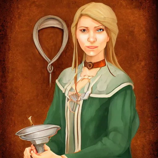 Image similar to portrait of a female cleric