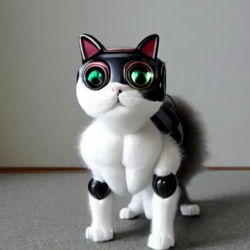 Prompt: a robot cat that looks real