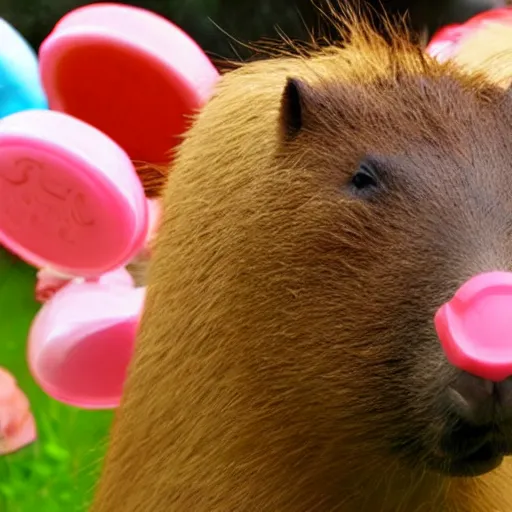 Prompt: capybara lolipop