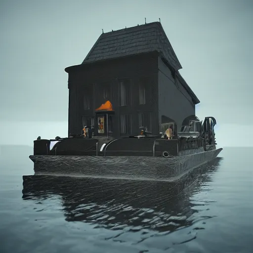 Prompt: calssical floating dark rapids web retriever hearse limo tower , by Johannes Vermeer and Georgia O'Keefee and H.P. Lovecraft , polaroid photo , unreal engine , cubist