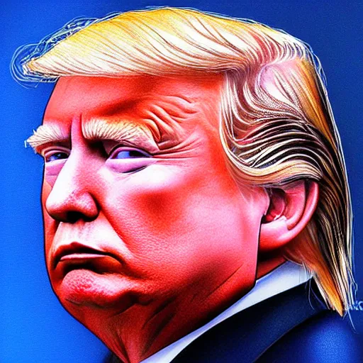 Image similar to portrait of donald trump or vladimir putin by greg ruthkowski