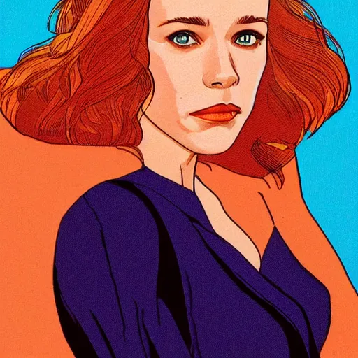 Image similar to rachel mcadams retro minimalist portrait by jean giraud, moebius starwatcher comic, 8 k