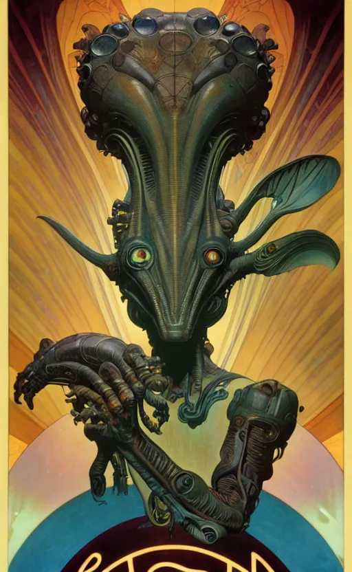 Image similar to exquisite imaginative alien creature poster art, movie art, by lucusfilm, weta studio, alphonso mucha, james jean, frank frazetta, 8 k, denoised, sharp, crisp, high quality