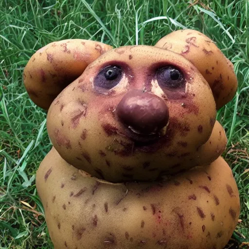 Prompt: a really friendly potato