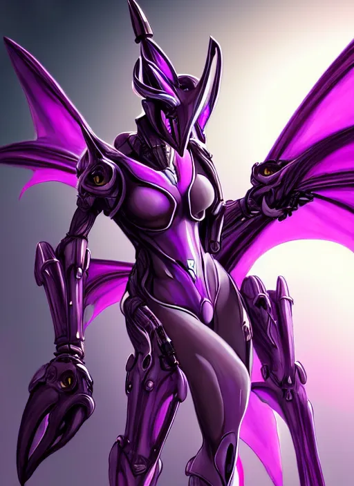 Image similar to cinematic goddess body shot, galactic sized proportional stunning beautiful hot female warframe, sleek mecha female dragon head, metal ears, led purple eyes, smooth fuschia skin, smooth silver armor, floating in space, holding a galaxy, epic proportions, epic size, epic scale, furry art, dragon art, giantess art, warframe fanart, furaffinity, octane